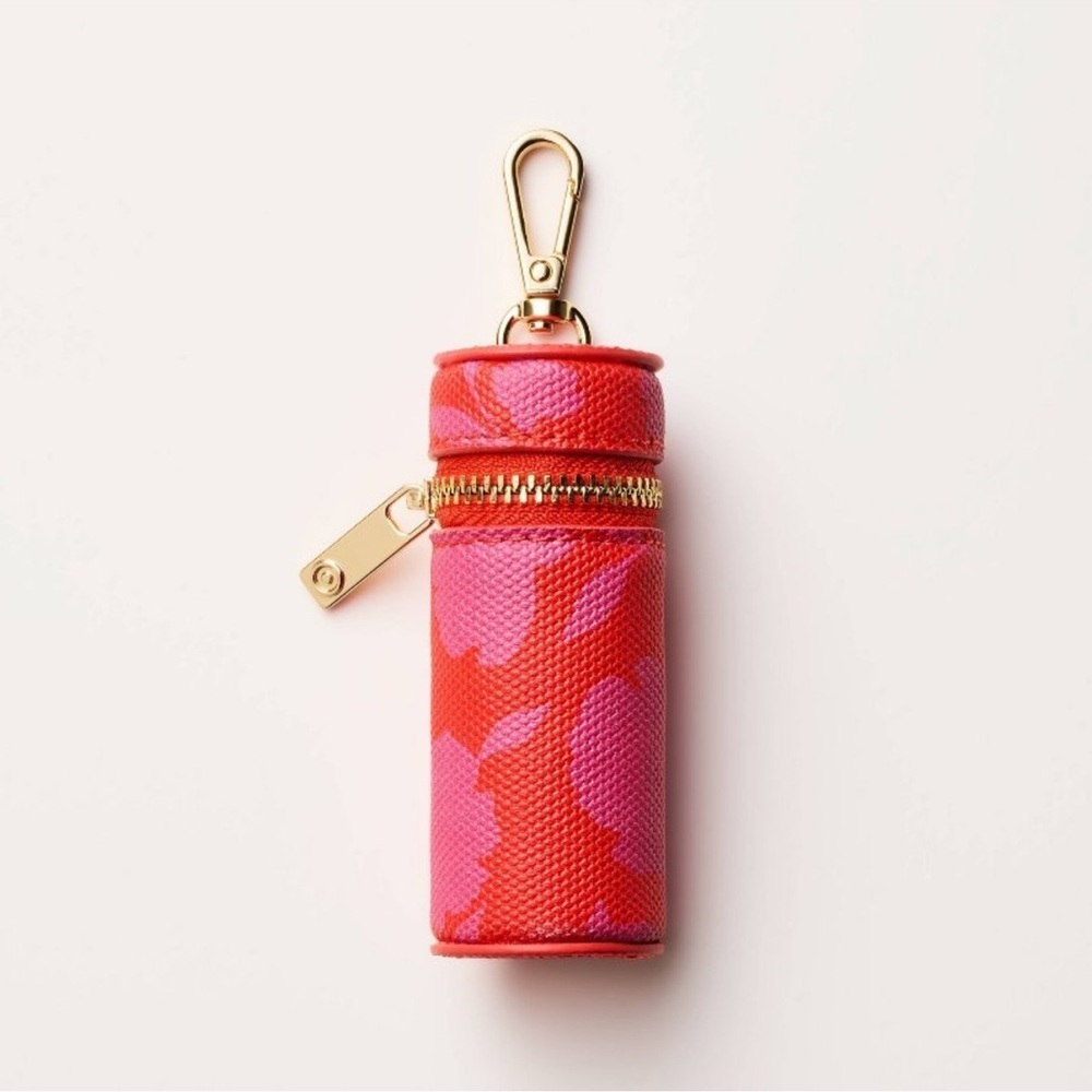 NEW Kate Spade x Target Lipstick Zipper Keychain Holder Designer Case